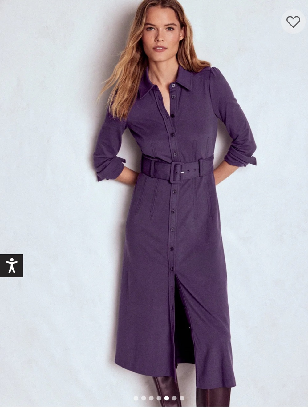 Boden Anita Long Sleeve Shirt Dress In Blackberry